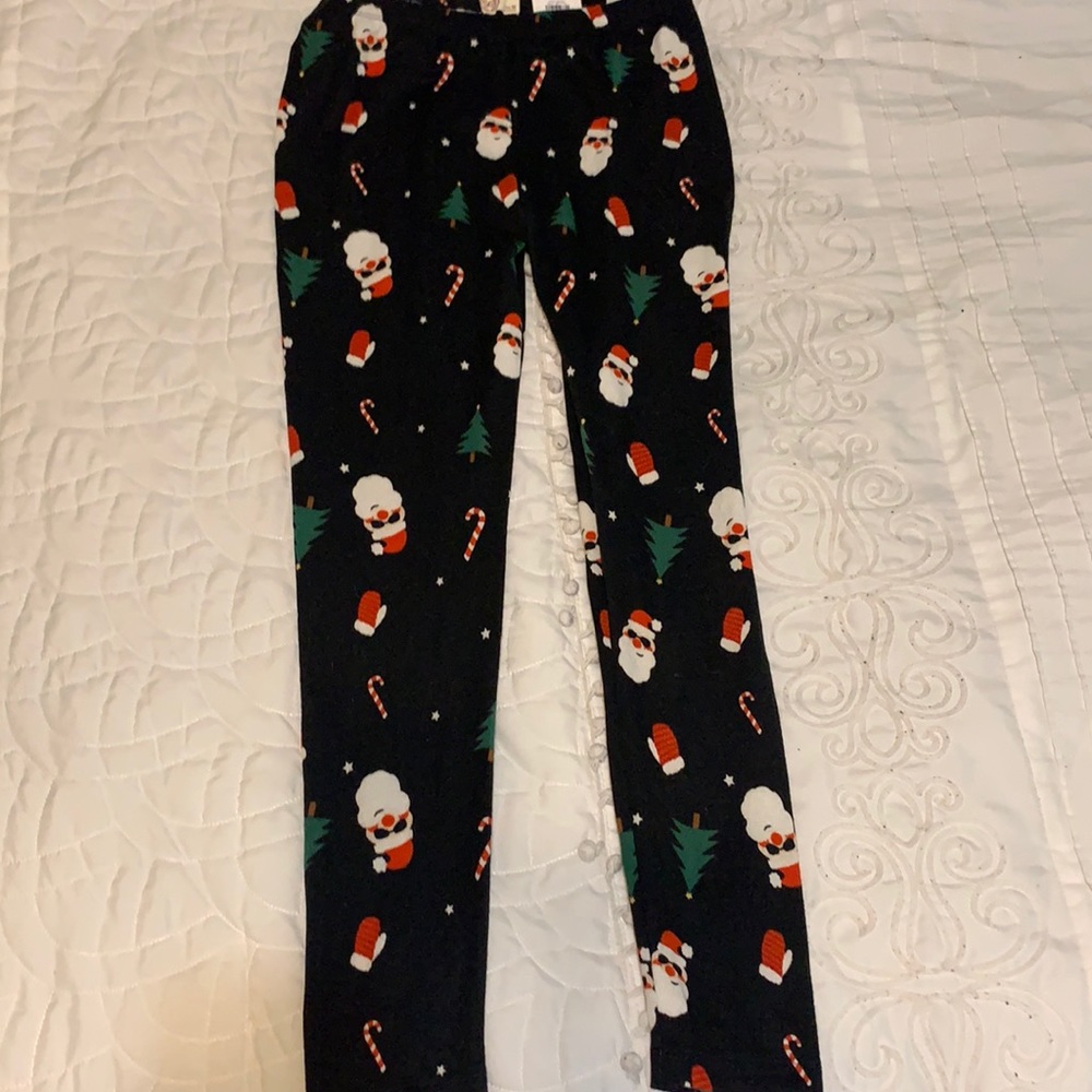 Holiday printed black leggings
